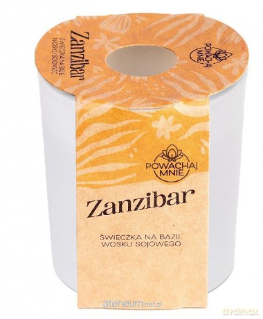 Świeczka sojowa Powąchaj mnie Zanzibar biała