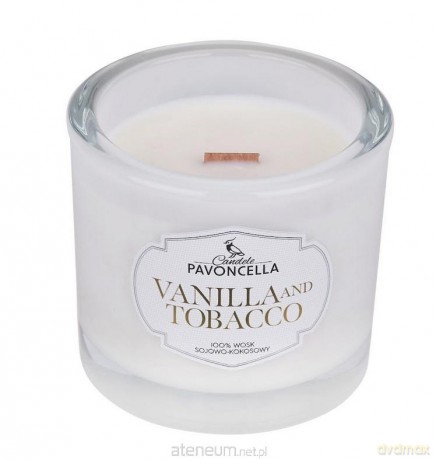 Świeczka sojowa Vanilla and Tabacco biała 170g