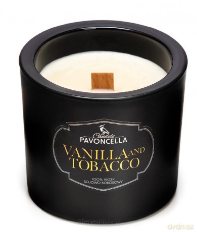 Świeczka sojowa Vanilla and Tabacco czarna 170g