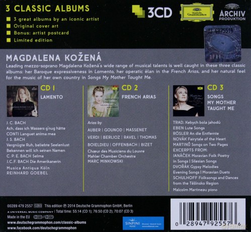 Magdalena Kozena: 3 Classic Albums [3CD]