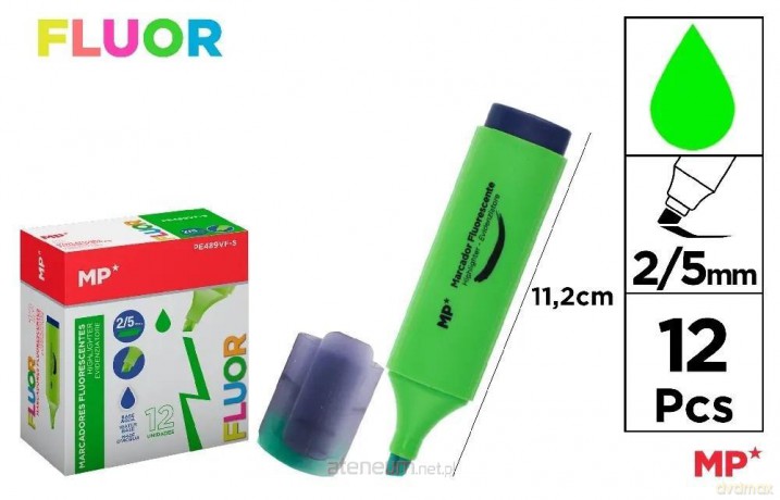 Zakreślacz fluorescencyjny 2-5mm zielony (12szt)