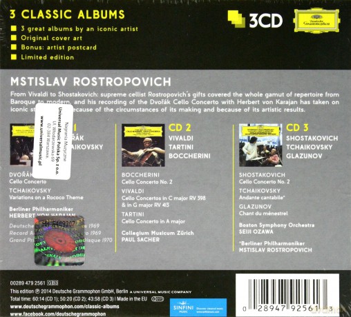 Mstislav Rostropovich: 3 Classic Albums [3CD]