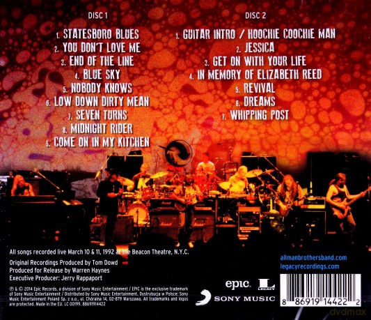 The Allman Brothers Band: Play All Night: Live At The Beacon Theatre 1992 [2CD]