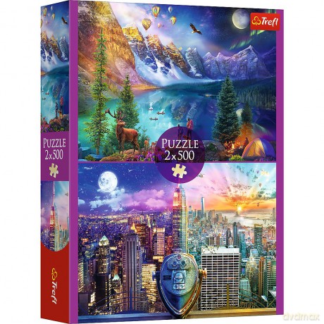 TREFL 2x500 el. Wycieczka po Ameryce MGL 37500 [PUZZLE]