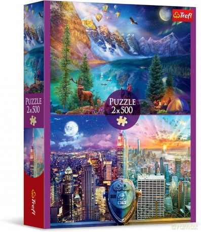 TREFL 2x500 el. Wycieczka po Ameryce MGL 37500 [PUZZLE]