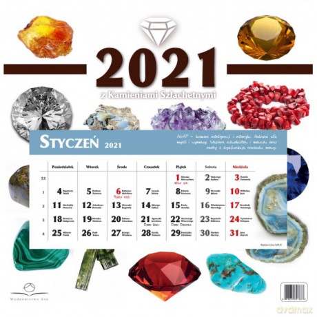 Kalendarz 2021 z kamieniami szlachetnymi [KSIĄŻKA]