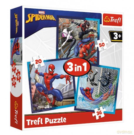 Puzzle 3w1 - Pajczy przyjaciele_/Disney Marvel Spiderman [PUZZLE]