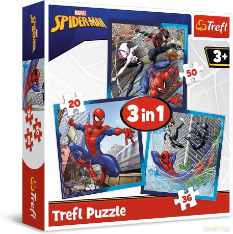 Puzzle 3w1 - Pajczy przyjaciele_/Disney Marvel Spiderman [PUZZLE]