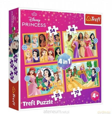 Puzzle 4w1 Bajkowe historie /Disney Princess [PUZZLE]