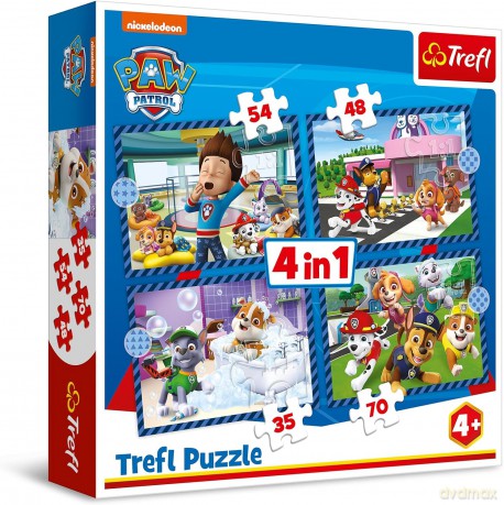 Puzzle 4w1 Psie sprawy / ViacomPAW Patrol [PUZZLE]