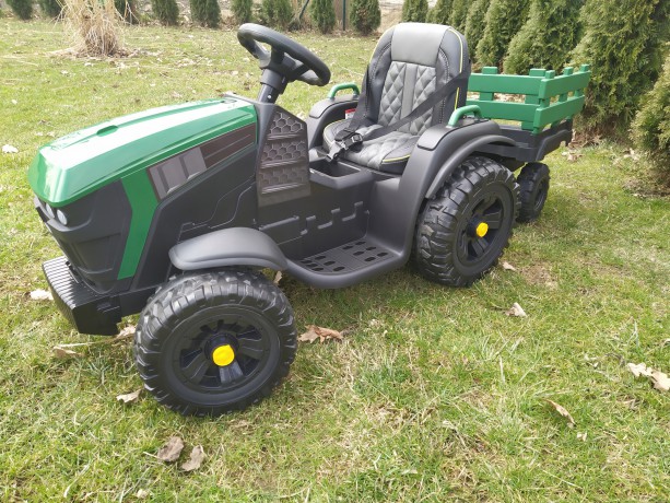 Traktor z Przyczepą na akumulatorBDM0925 Zielony Wojskowy