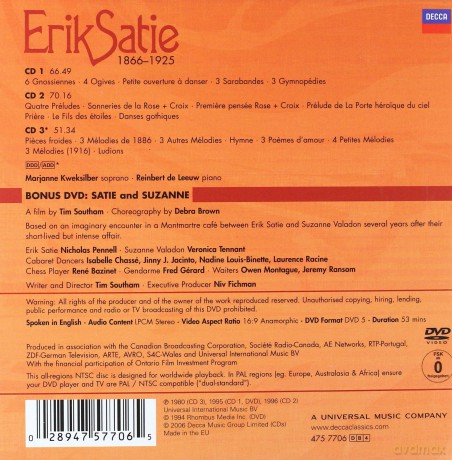 Reinbert De Leeuw: Satie:Piano Music [3CD]+[DVD]
