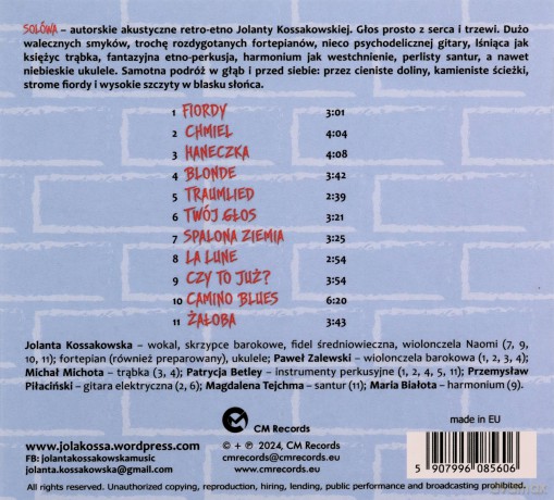 Jolanta Kossakowska: Solówa [CD]