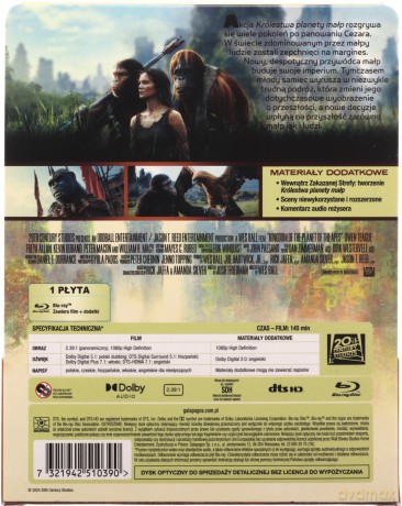 Królestwo Planety Małp (steelbook) [Blu-Ray]