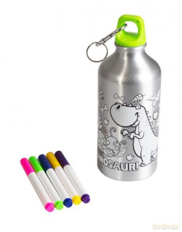 Bidon metalowy 500ml z Dinozaurem do kolorowania 2000031