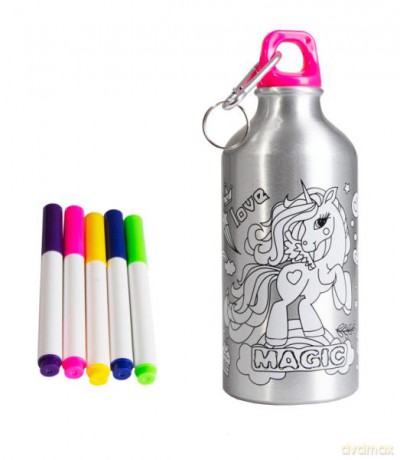 Bidon metalowy 500ml z Jednorożcem do kolorowania 2000029