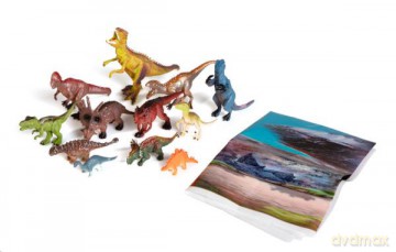 Dinozaury 12szt, mata i akcesoria 2000085 cena za op. [FIGURKA]