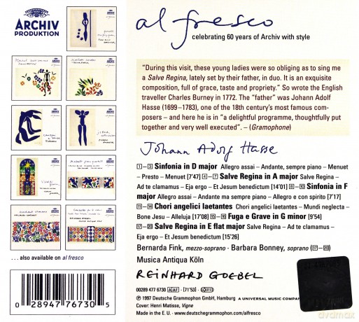Reinhard Goebel: Hasse: Salve Regina/Al Fresco [CD]