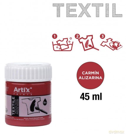 Farba do tkanin 45ml czerwona karminowa