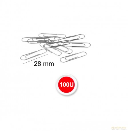 Spinacz biurowy 28mm x 100szt. srebrne, blister
