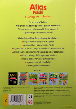 Atlas Polski z naklejkami i plakatem [KSIĄŻKA]