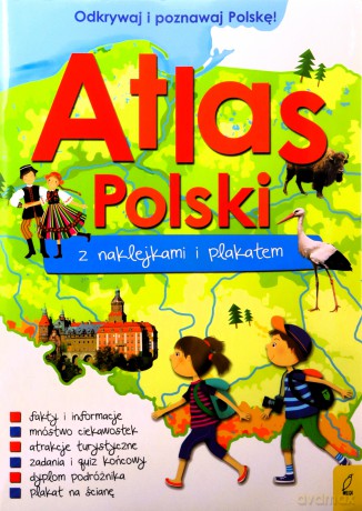 Atlas Polski z naklejkami i plakatem [KSIĄŻKA]