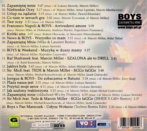 Boys: Zapamiętaj Mnie [CD]