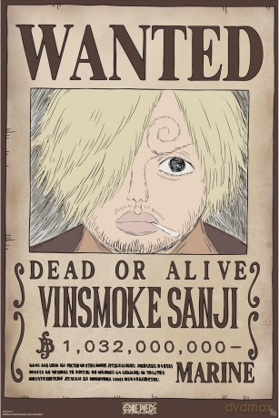 ONE PIECE - Poster Maxi 91.5x61 - Wanted Sanji Wano