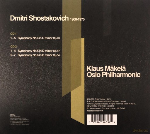 Klaus Makela: Shostakovich: Symphonies 4,5,6 [2CD]