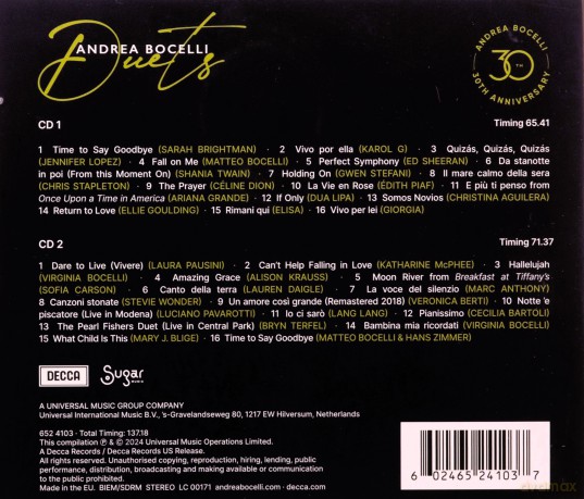 Andrea Bocelli: The Duets [2CD]