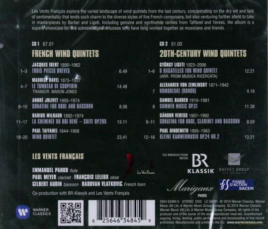 Les Vents Francais (Incl. Emmanuel Pahud): Wind Quintets [2CD]