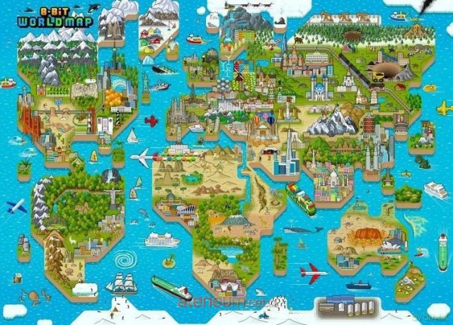 BOPPI 1000 el. 8-BIT Mapa Świata [PUZZLE]