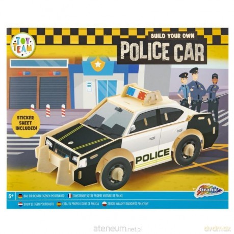 Drewniana konstrukcja pojazdu 3D Policja