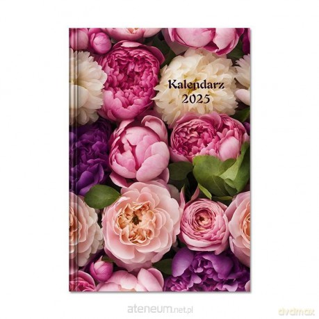 Kalendarz 2025 książkowy B6 dzienny Peonie [KALENDARZ]