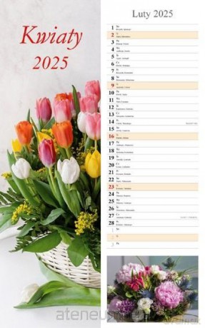 Kalendarz 2025 ścienny pasek Kwiaty [KALENDARZ]