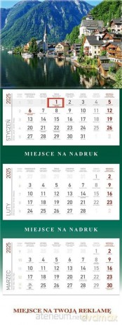 Kalendarz 2025 Trójdzielny Górskie jezioro [KALENDARZ]