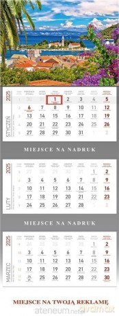 Kalendarz 2025 Trójdzielny Wyspa [KALENDARZ]
