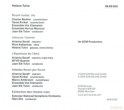 Helena Tulve: Arboles Lloran Por Lluvia [CD]