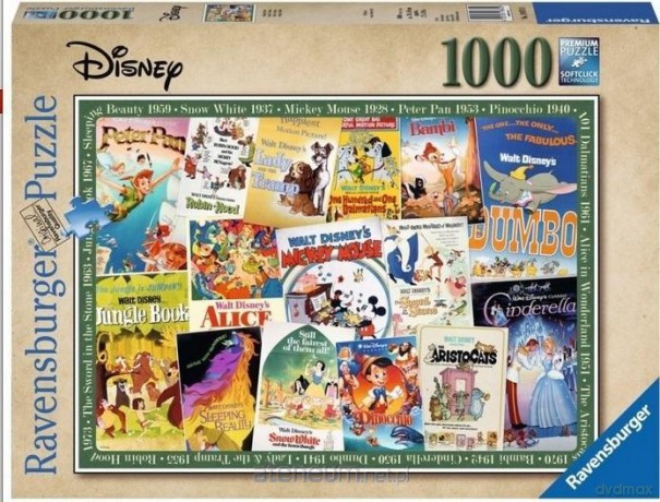 RAVENSBURGER 1000 el. Filmowe Plakaty Disneya [PUZZLE]