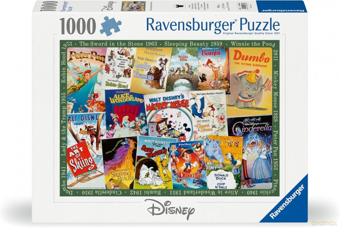 RAVENSBURGER 1000 el. Filmowe Plakaty Disneya [PUZZLE]