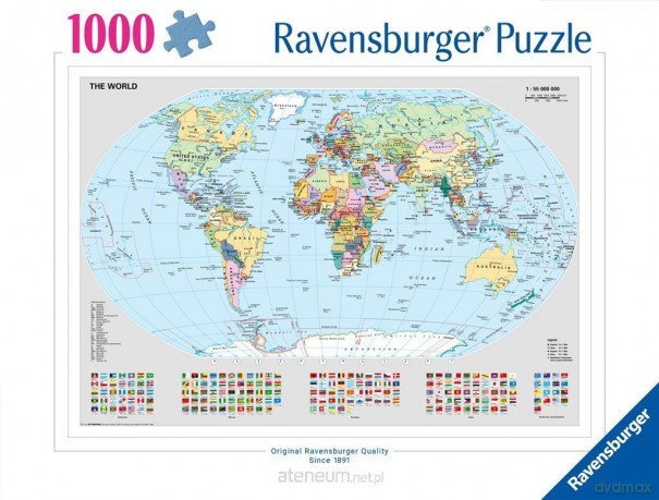 RAVENSBURGER 1000 el. Polityczna mapa świata [PUZZLE]
