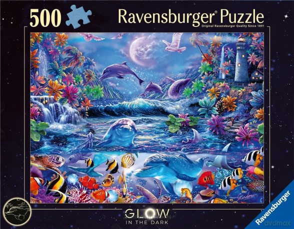 RAVENSBURGER 2D 500 el. Świecące - Magiczny świat [PUZZLE]