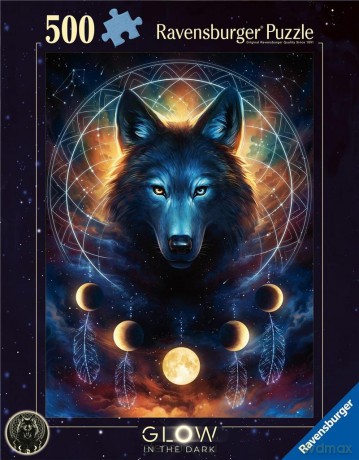 RAVENSBURGER 2D 500 el. Świecące - Wilk i księżyce [PUZZLE]