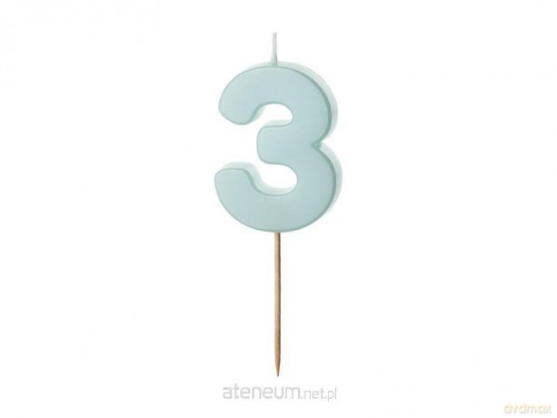 Świeczka 3 jasno niebieska 5,5cm
