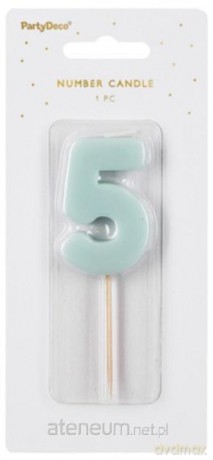 Świeczka 5 jasno niebieska 5,5cm
