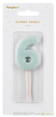Świeczka 6 jasno niebieska 5,5cm