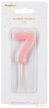 Świeczka 7 jasno różowa 5,5cm