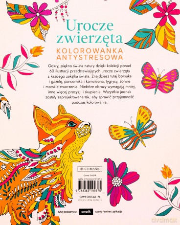 Urocze zwierzęta. Kolorowanka antystresowa [KSIĄŻKA]