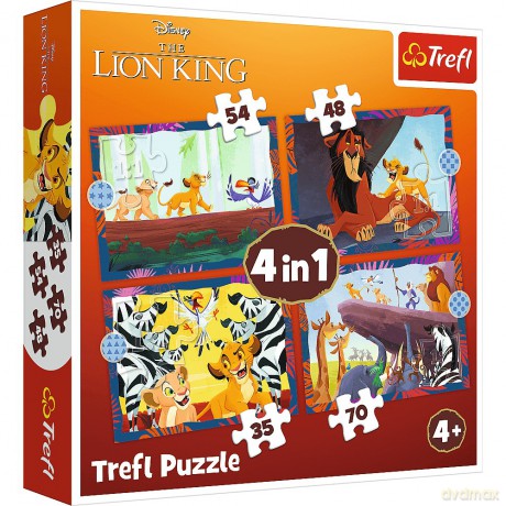 Puzzle 4w1 Odważny Król Lew Disney 34653 [PUZZLE]