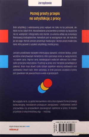 Trzy oznaki pracy, która nie daje szczęścia. Opowieść o przywództwie - Patrick Lencioni [KSIĄŻKA]
